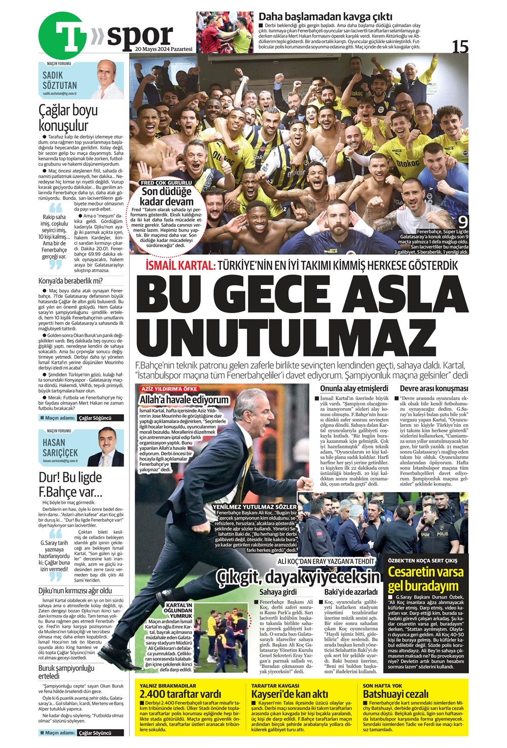 “F.Bahçe 毁了加拉塔萨雷的假期”|体育头条（2024年5月20日）——照片41