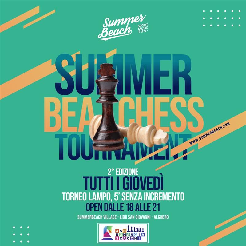 阿尔盖罗：夏日海滩村海滩上的国际象棋锦标赛