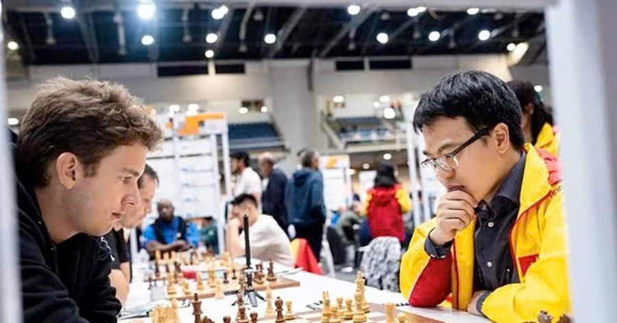 勒光廉 (Le Quang Liem) 在 2024 年奥林匹克竞赛中与波兰国际象棋神童打成平局